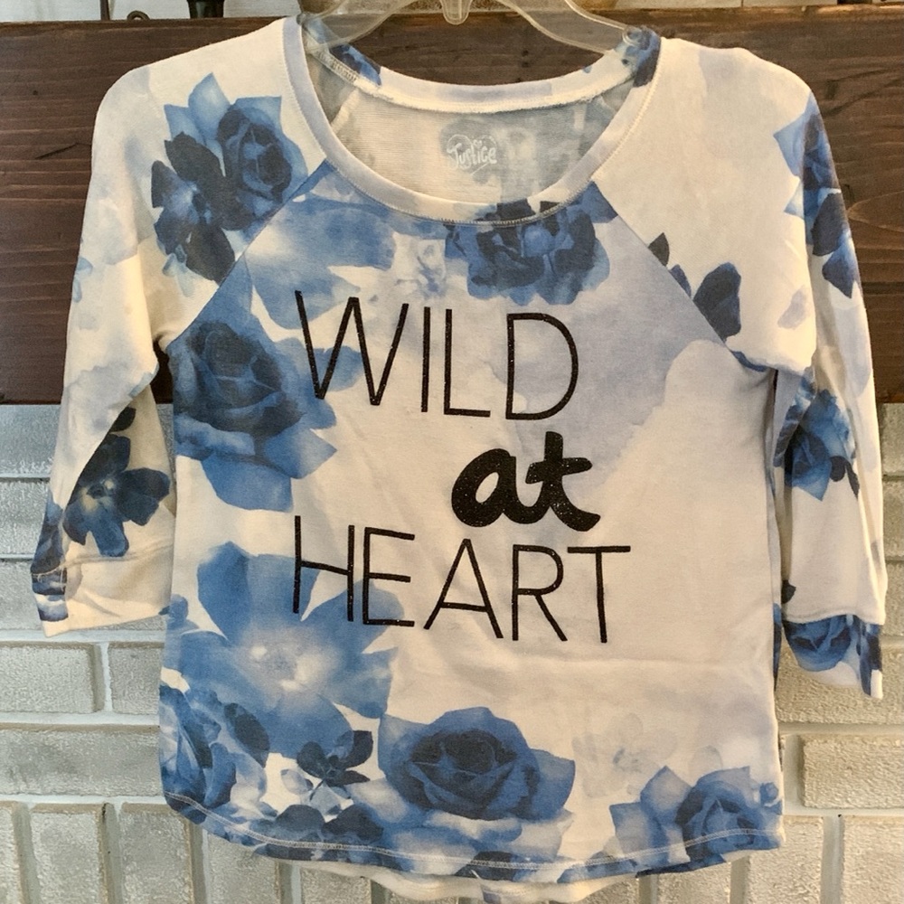 Justice Floral “Wild at Heart” Sweater size 10